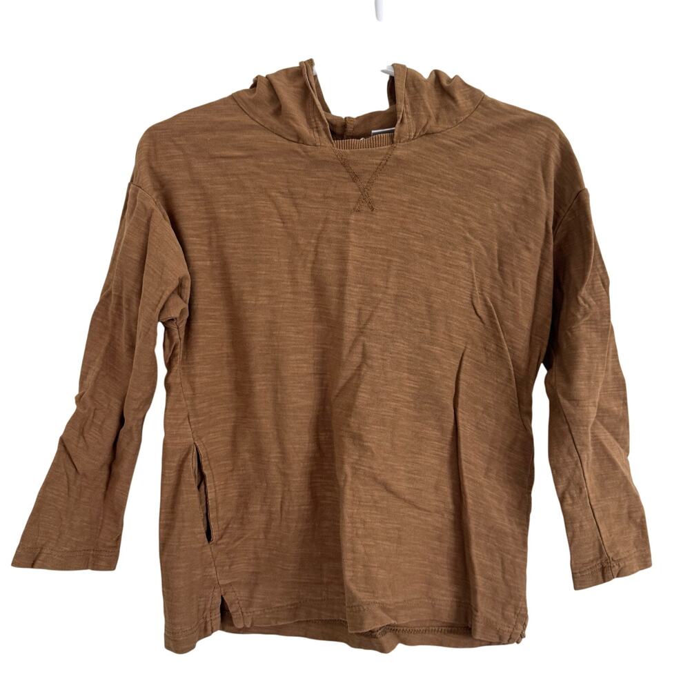 Zara Baby Brown Hooded Long Sleeve Shirt Top Size 2-3 Years Cotton